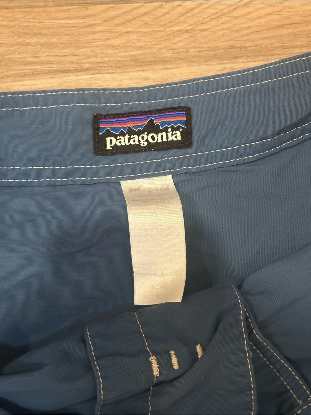 Patagonia Wavefarer Blue Stretch Boardshorts Men's 32 Waist Unlined Surf Trunks
